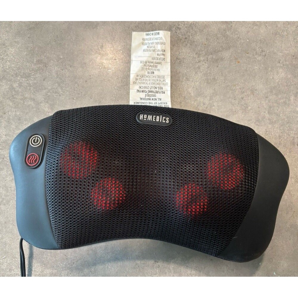 Homedics SP-6H-2 Shiatsu Massage Pillow Back Neck Electric Heat Pad Massager
